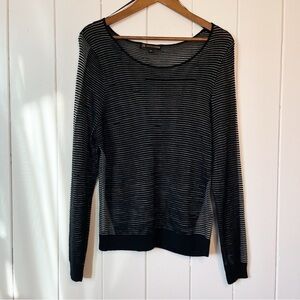 Love & Legend Black Sheer Striped Long Sleeve. Size 1X